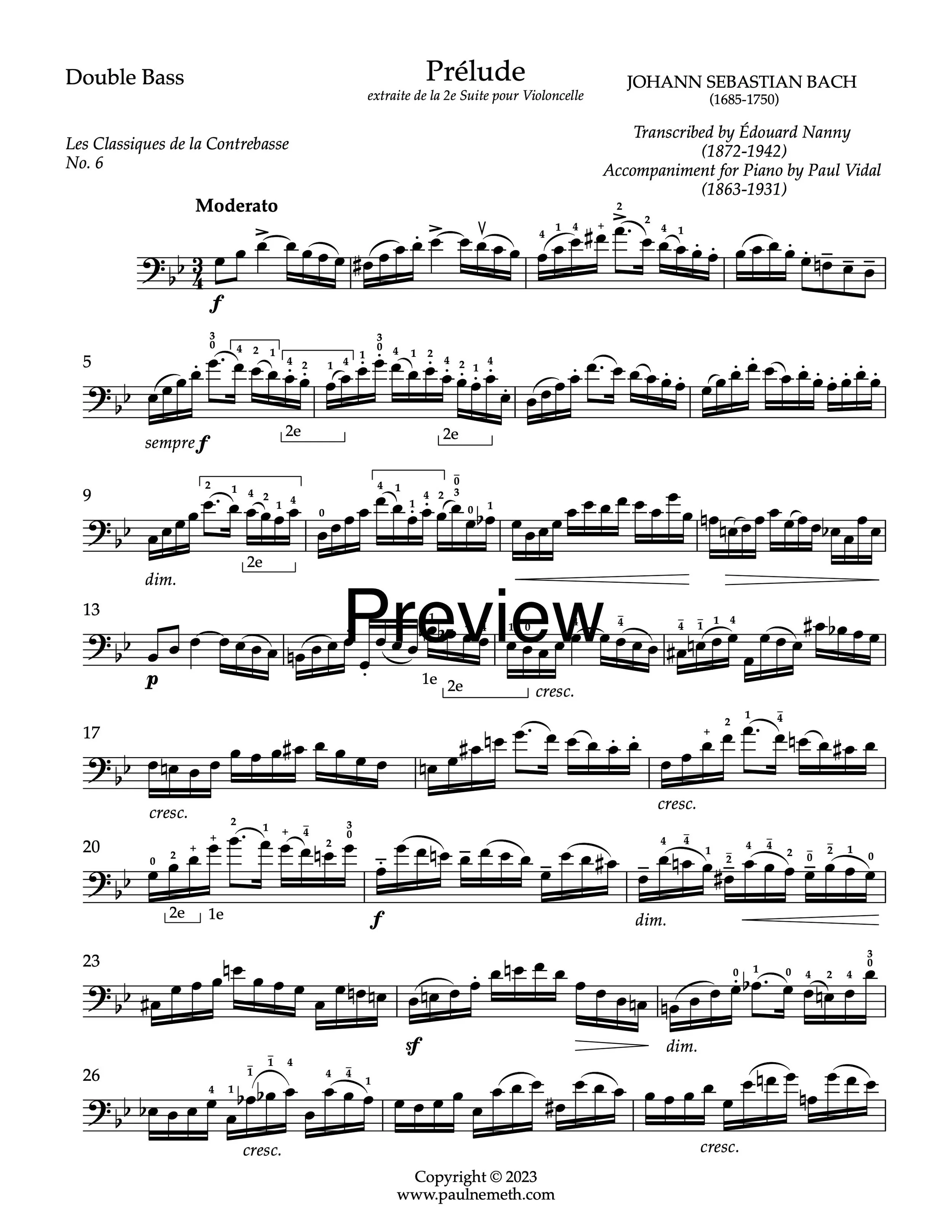 Scores for Sale — Paul Nemeth - Double Bass